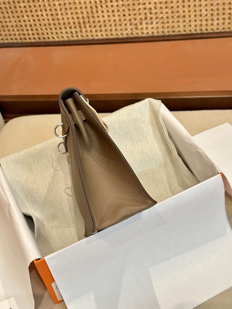 エルメスケリーリュック HERMES エルメス ケリーダンス2 ベージュドゥワイマール/ブルーフリーダ エバーカラー シルバー金具 2412923 - 画像 (6)