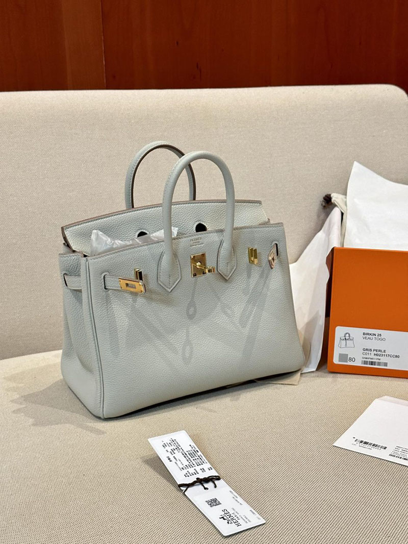 エルメス HERMES バーキン25 パールグレー トゴ ゴールド金具 2412925 エルメス バッグ 定価 - 画像 (8)