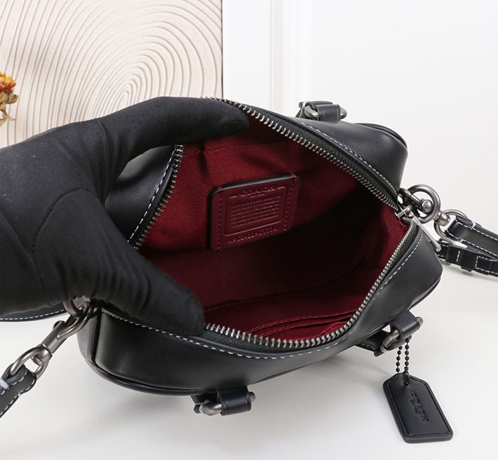 最高級 コーチバッグコピー サッチェル クロスボディ CT776 SV/BK シルバー/ブラック シルバー金具 コーチバッグアウトレット激安 - 画像 (3)