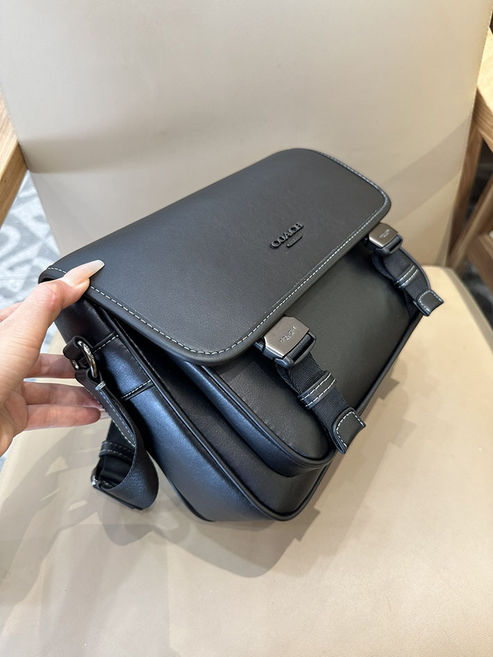 最高級 コーチバッグコピー レーサー メッセンジャー CU110 QB/BK ブラック シルバー金具 コーチ バッグ 斜めがけ 人気メンズ - 画像 (4)