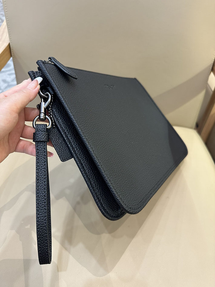 最高級 コーチバッグコピー チャーター ポーチ CR787 BLK ブラック シルバー金具 コーチ ポーチ メンズ - 画像 (7)