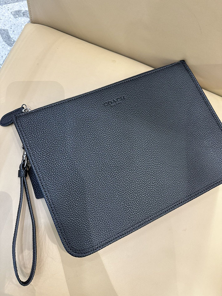 最高級 コーチバッグコピー チャーター ポーチ CR787 BLK ブラック シルバー金具 コーチ ポーチ メンズ - 画像 (2)