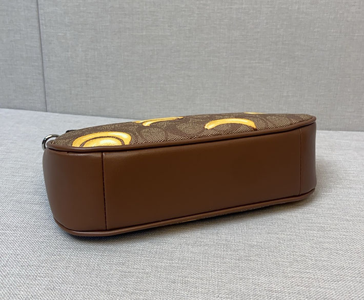 コーチ テリ ショルダー バッグ・シグネチャー キャンバス・ブルーベリー プリント CR292 IMXHE タン/ブラウン シルバー金具 コーチ ミニバッグ 人気 - 画像 (4)