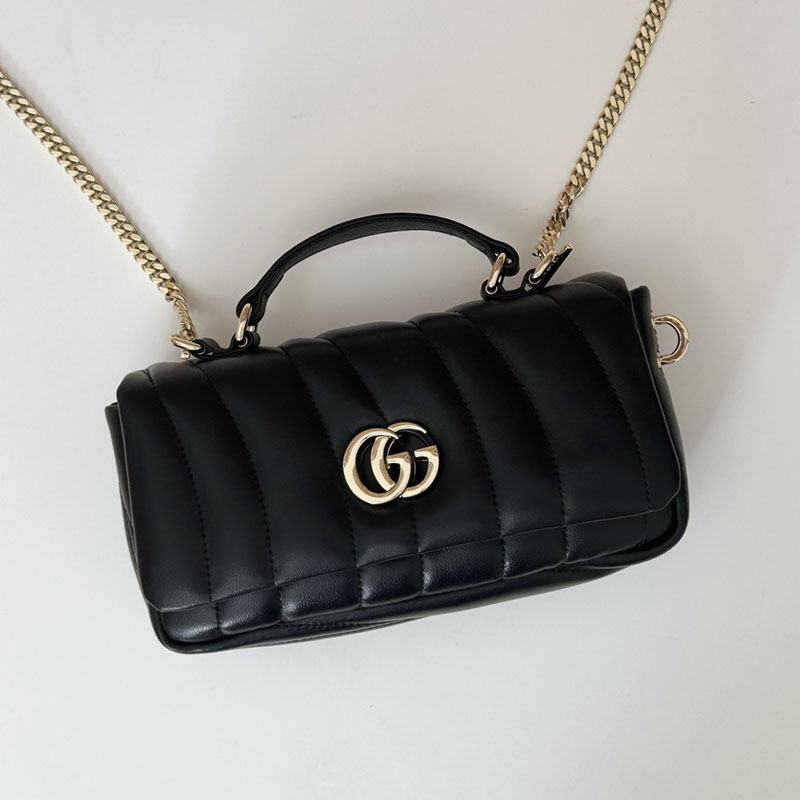 グッチ バッグ 新作 GUCCI GGミラノ ミニ トップハンドルバッグ 806017 AAD71 1000 ブラック グッチ バンブーハンドバッグ - 画像 (6)