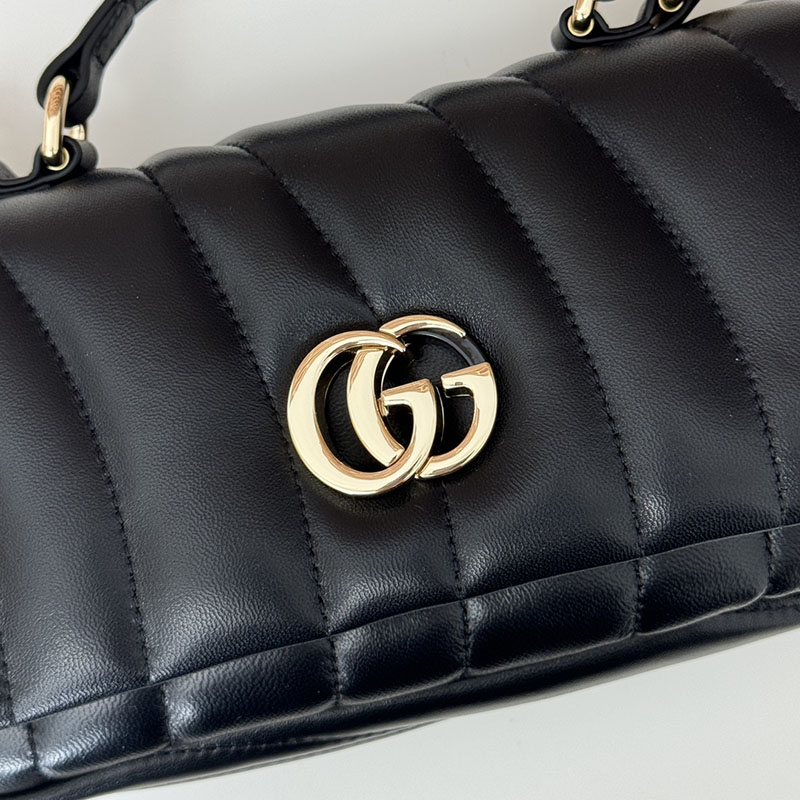 グッチ バッグ 新作 GUCCI GGミラノ ミニ トップハンドルバッグ 806017 AAD71 1000 ブラック グッチ バンブーハンドバッグ - 画像 (5)