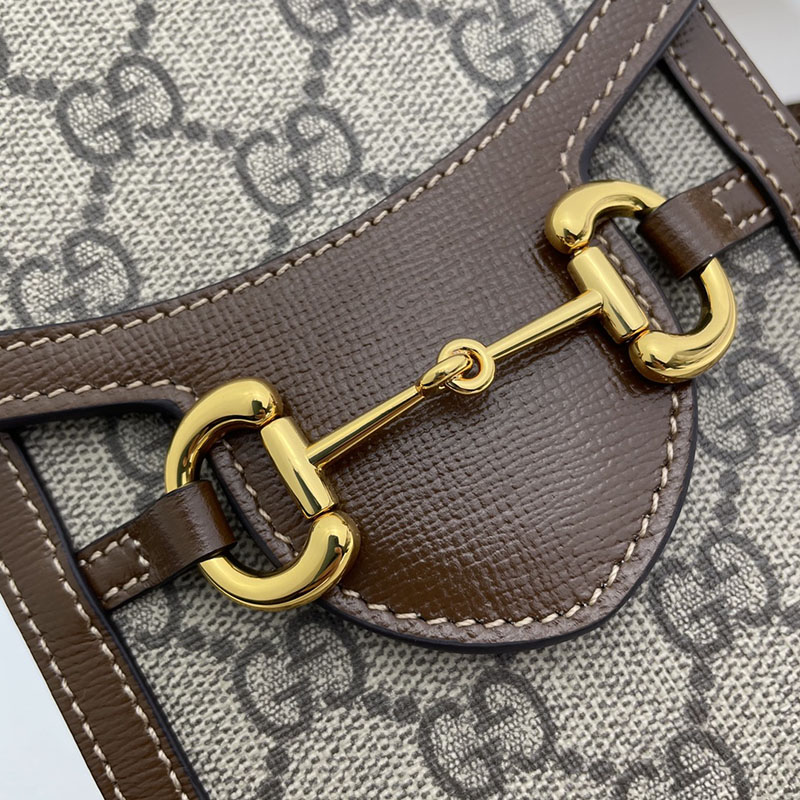 グッチ バッグ 新作 GUCCI ホースビット 1955 ミニバッグ 625615 92TCG 8563 ベージュ/ブラウン グッチ ホースビット 人気 - 画像 (8)