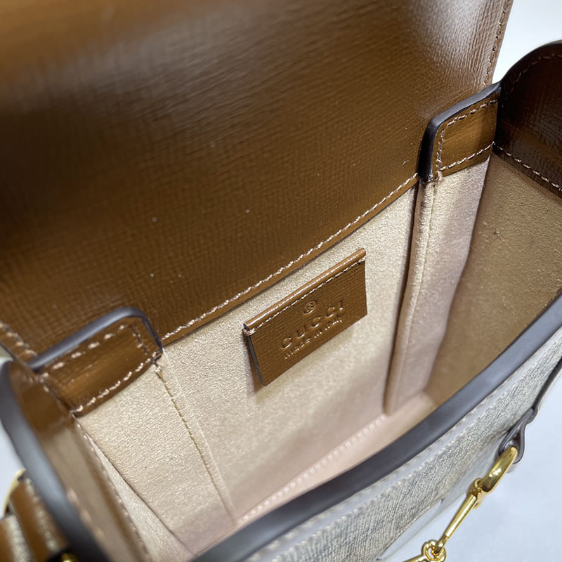 グッチ バッグ 新作 GUCCI ホースビット 1955 ミニバッグ 625615 92TCG 8563 ベージュ/ブラウン グッチ ホースビット 人気 - 画像 (6)