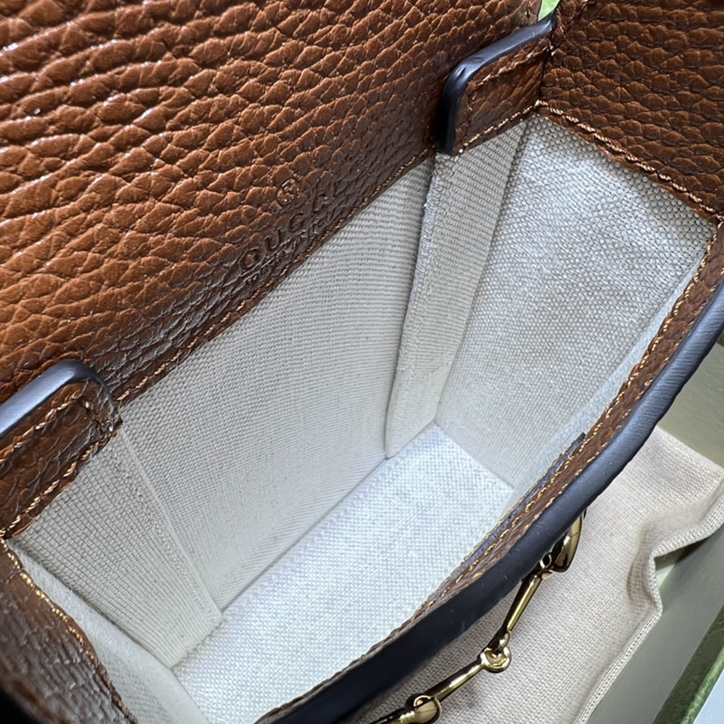 グッチ バッグ 新作 GUCCI ホースビット 1955 ミニバッグ 625615 92TCG 8375 ダークブルー&ブラウン グッチ ホースビット 人気 - 画像 (2)