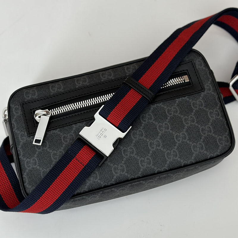 グッチ バッグ 新作 GUCCI ジップポケット付き GG ベルトバッグ 792094 FADJM 1043 ブラック/グレー グッチ バッグ メンズ 人気 - 画像 (3)