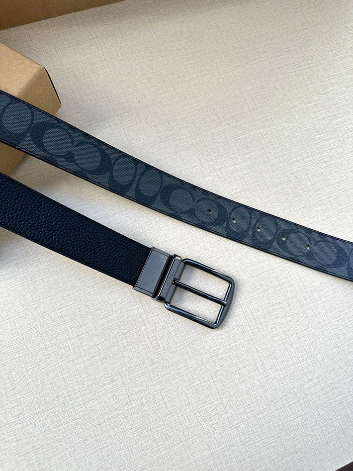 最高級コーチスーパーコピー コーチベルトコピー 37mm 2518110 チャコール/ブラック ブラック金具 コーチ ベルト リバーシブル - 画像 (5)