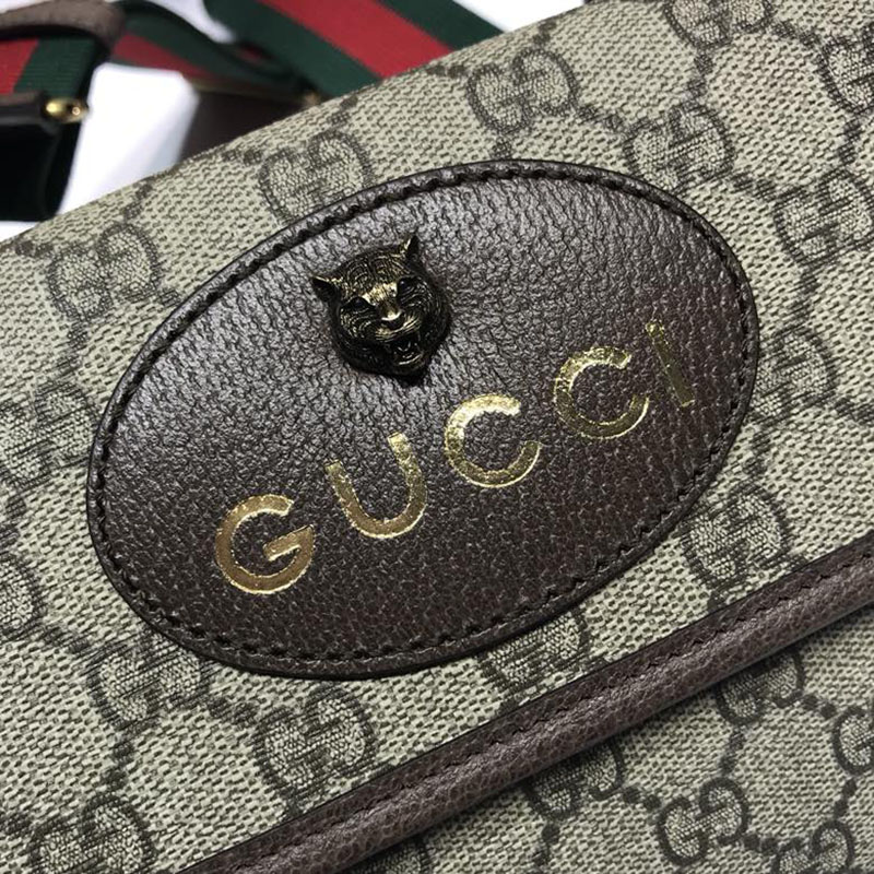 グッチ バッグ 新作 GUCCI キャットヘッド スモール メッセンジャーバッグ 501050 9C2VT 8745 ベージュ/ブラウン メッセンジャーバッグ メンズ 人気ランキング - 画像 (6)