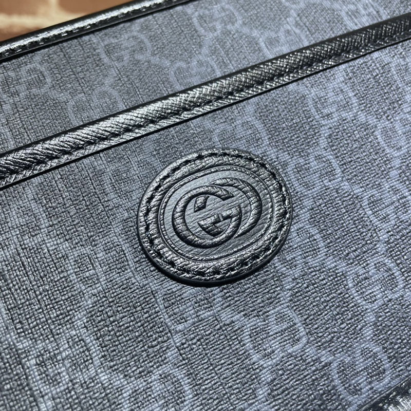 グッチ バッグ 新作 GUCCI インターロッキングG付き ミニバッグ 斜め掛けショルダーバッグ 658572 92TCG 1095 ブラック/グレー メンズバッグ 流行り - 画像 (8)
