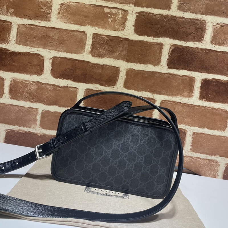 グッチ バッグ 新作 GUCCI インターロッキングG付き ミニバッグ 斜め掛けショルダーバッグ 658572 92TCG 1095 ブラック/グレー メンズバッグ 流行り - 画像 (7)