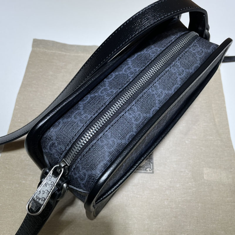 グッチ バッグ 新作 GUCCI インターロッキングG付き ミニバッグ 斜め掛けショルダーバッグ 658572 92TCG 1095 ブラック/グレー メンズバッグ 流行り - 画像 (5)