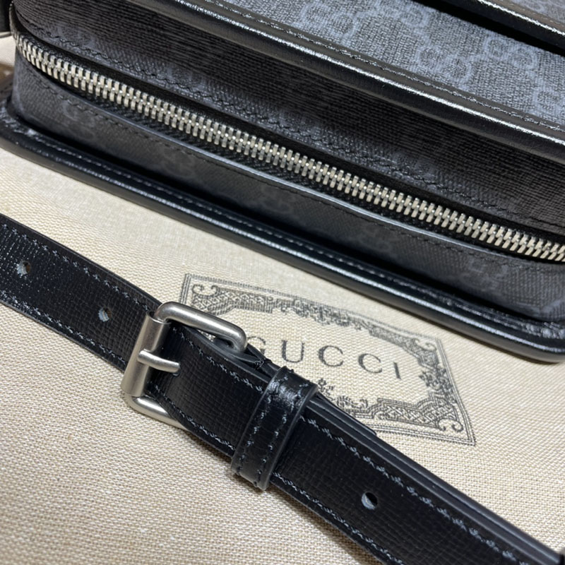 グッチ バッグ 新作 GUCCI インターロッキングG付き ミニバッグ 斜め掛けショルダーバッグ 658572 92TCG 1095 ブラック/グレー メンズバッグ 流行り - 画像 (4)