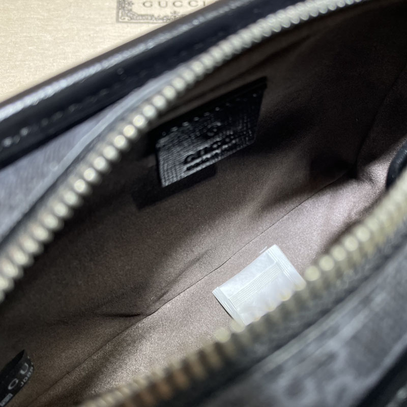 グッチ バッグ 新作 GUCCI インターロッキングG付き ミニバッグ 斜め掛けショルダーバッグ 658572 92TCG 1095 ブラック/グレー メンズバッグ 流行り - 画像 (3)