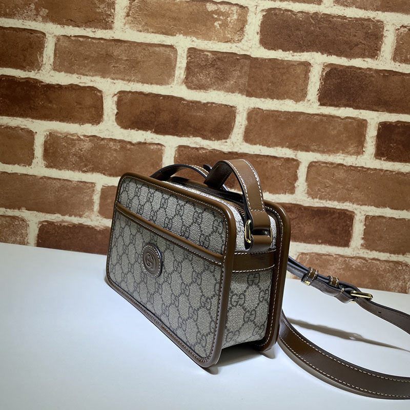 グッチ バッグ 新作 GUCCI インターロッキングG付き ミニバッグ 斜め掛けショルダーバッグ 658572 92TCG 8563 ベージュ/ブラウン メンズバッグ 流行り - 画像 (9)