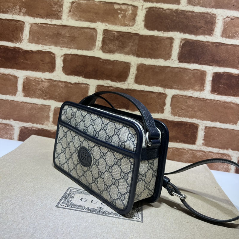 グッチ バッグ 新作 GUCCI インターロッキングG付き ミニバッグ 斜め掛けショルダーバッグ 658572 92TCG 4076 ベージュ/ブルー メンズバッグ 流行り - 画像 (9)