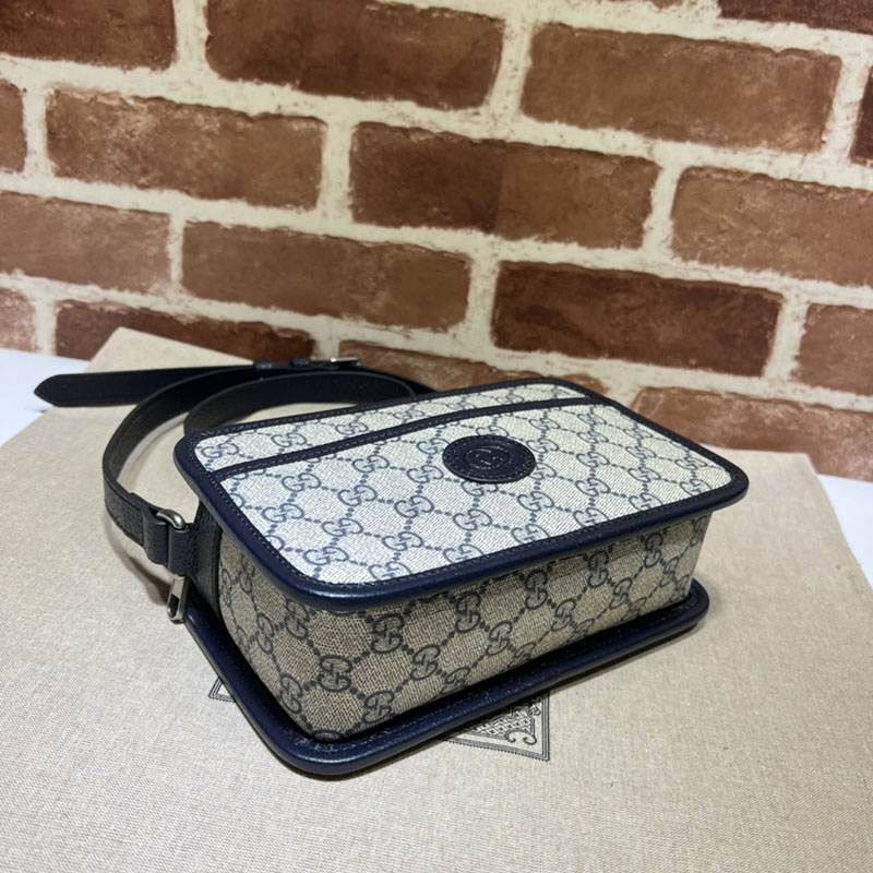 グッチ バッグ 新作 GUCCI インターロッキングG付き ミニバッグ 斜め掛けショルダーバッグ 658572 92TCG 4076 ベージュ/ブルー メンズバッグ 流行り - 画像 (7)