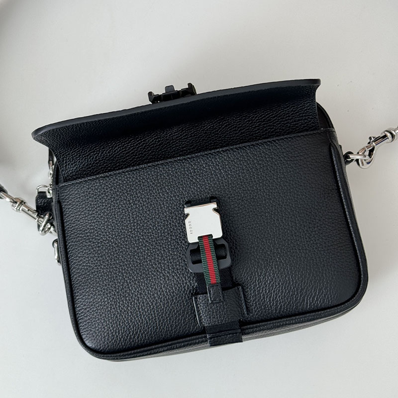 グッチ バッグ 新作 GUCCI ウェブ ストライプ付き スモール クロスボディバッグ 816751 AAEF6 1042 ブラック グッチ ショルダーバッグ メンズ - 画像 (3)