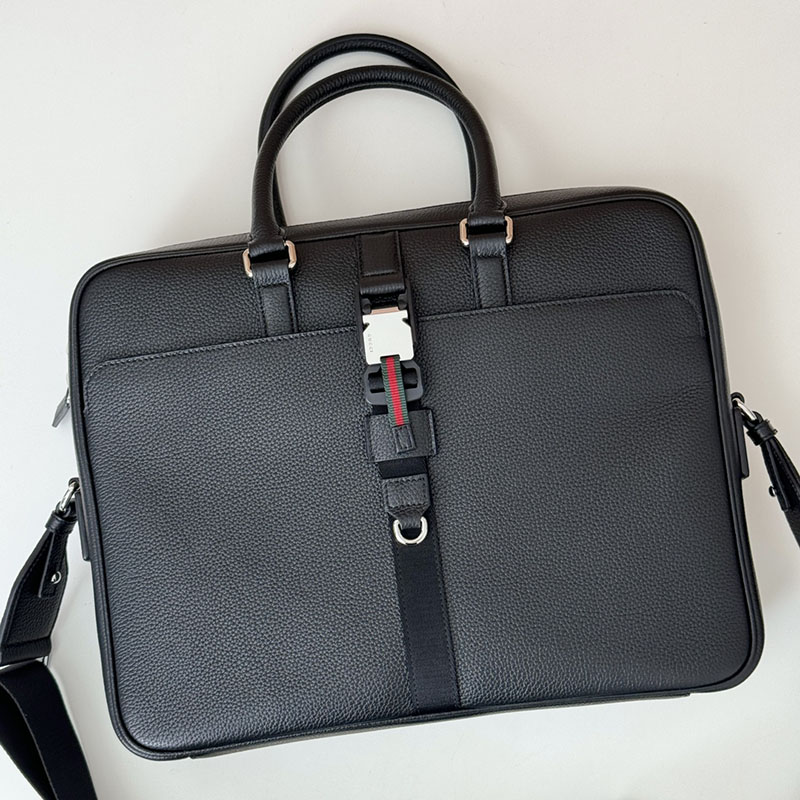 グッチ バッグ 新作 GUCCI MEDIUM BRIEFCASE WITH WEB 816757 AAEF6 1042 ブラック グッチ ビジネスバッグ メンズ - 画像 (3)