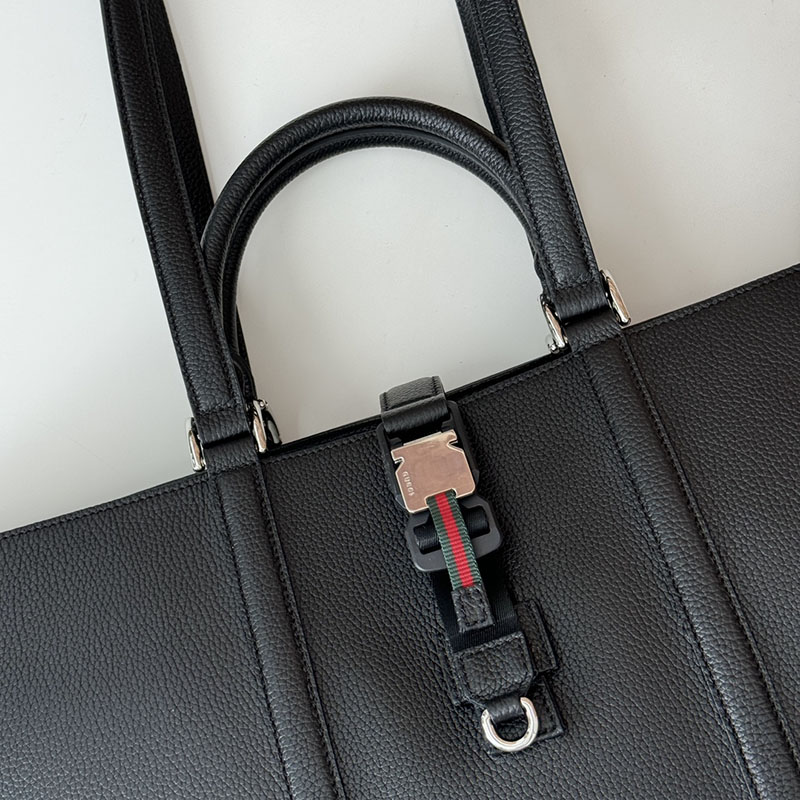 グッチ バッグ 新作 GUCCI ウェブ ストライプ付き ラージ トートバッグ 816753 AAEF6 1042 ブラック トート グッチ バッグ メンズ - 画像 (3)