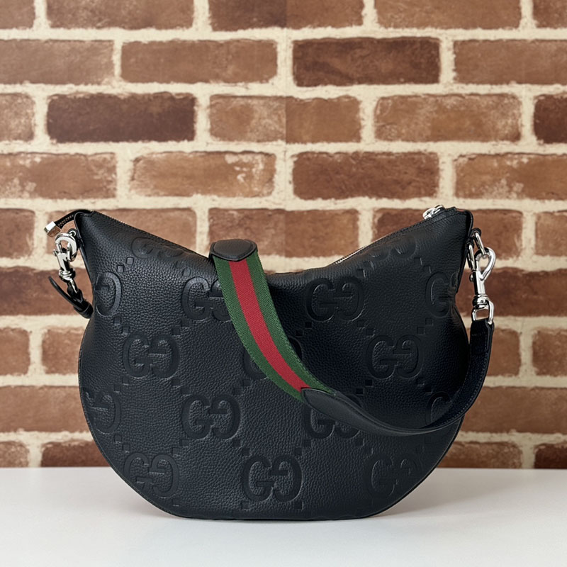 グッチ バッグ 新作 GUCCI グッチB スモール クロスボディバッグ 801887 AAEGD 1042 ブラック ホーボーバッグ メンズ ブランド - 画像 (5)