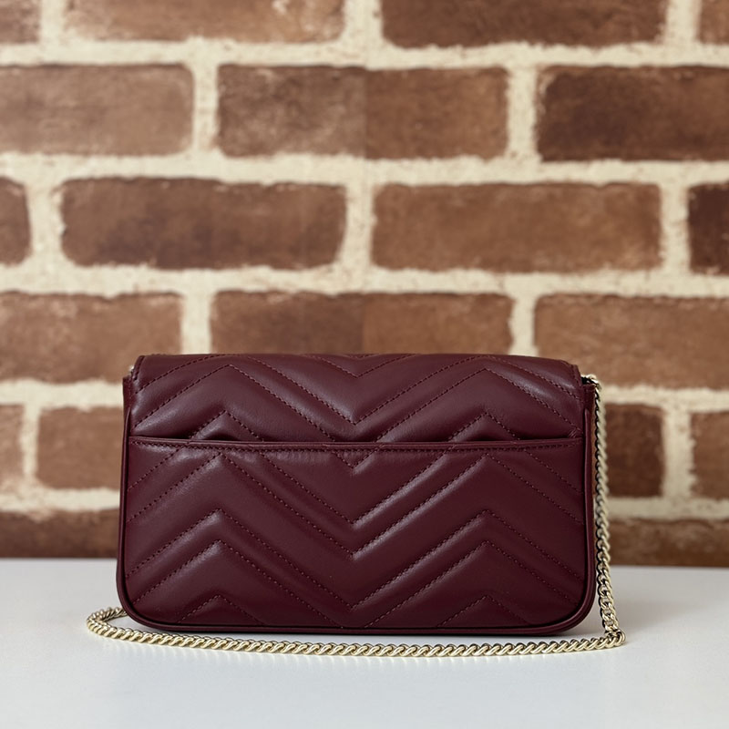 グッチ バッグ 新作 GUCCI GGマーモント スーパーミニバッグ 751526 AADQM 6241 ロッソ アンコーラ 流行り廃りのないブランドバッグ - 画像 (8)