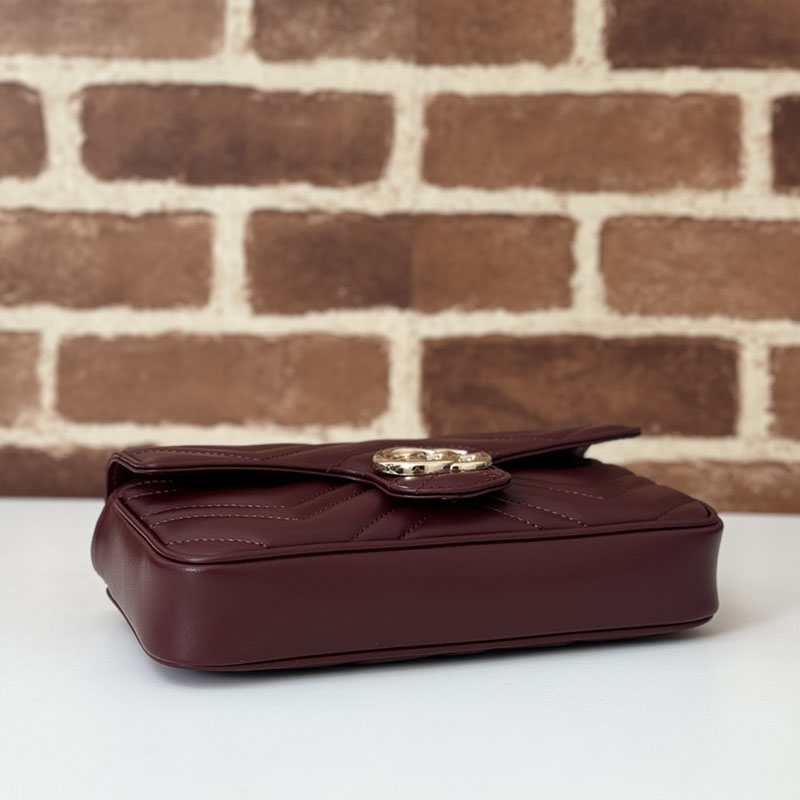 グッチ バッグ 新作 GUCCI GGマーモント スーパーミニバッグ 751526 AADQM 6241 ロッソ アンコーラ 流行り廃りのないブランドバッグ - 画像 (7)