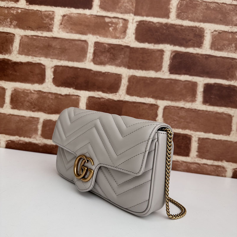 グッチ バッグ 新作 GUCCI GGマーモント スーパーミニバッグ 751526 AACCE 1742 ライトグレー 流行り廃りのないブランドバッグ - 画像 (9)