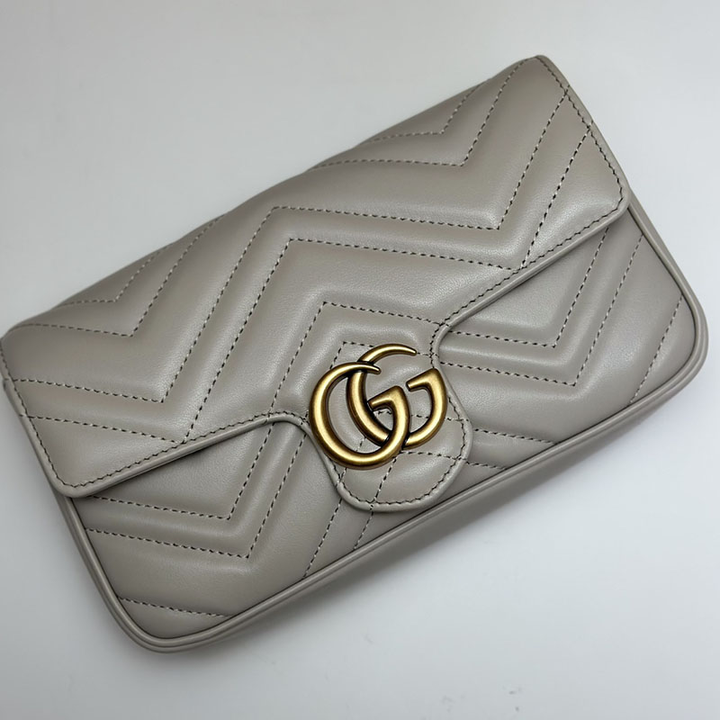 グッチ バッグ 新作 GUCCI GGマーモント スーパーミニバッグ 751526 AACCE 1742 ライトグレー 流行り廃りのないブランドバッグ - 画像 (6)