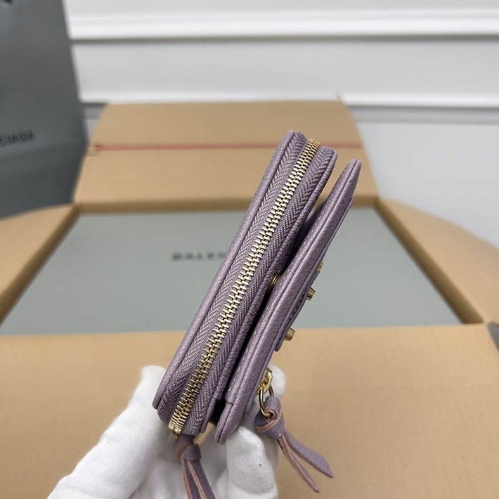 最高級 バレンシアガ財布コピー 二つ折り財布 クラシック 310699D940G5306 ライトパープル ゴールド金具 バレンシアガ財布 二つ折り人気 - 画像 (6)