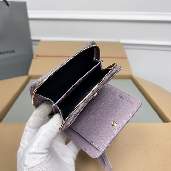 最高級 バレンシアガ財布コピー 二つ折り財布 クラシック 310699D940G5306 ライトパープル ゴールド金具 バレンシアガ財布 二つ折り人気 - 画像 (2)