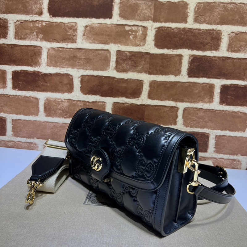 グッチ バッグ 新作 GUCCI GG MATELASSÉ SMALL SHOULDER BAG 724529 UM8HG 1046 ブラック ブランドバッグ アウトレット - 画像 (9)