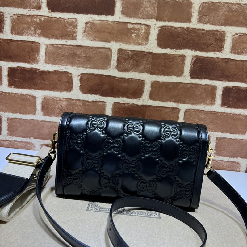グッチ バッグ 新作 GUCCI GG MATELASSÉ SMALL SHOULDER BAG 724529 UM8HG 1046 ブラック ブランドバッグ アウトレット - 画像 (8)