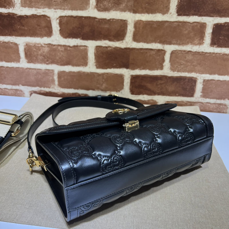 グッチ バッグ 新作 GUCCI GG MATELASSÉ SMALL SHOULDER BAG 724529 UM8HG 1046 ブラック ブランドバッグ アウトレット - 画像 (7)