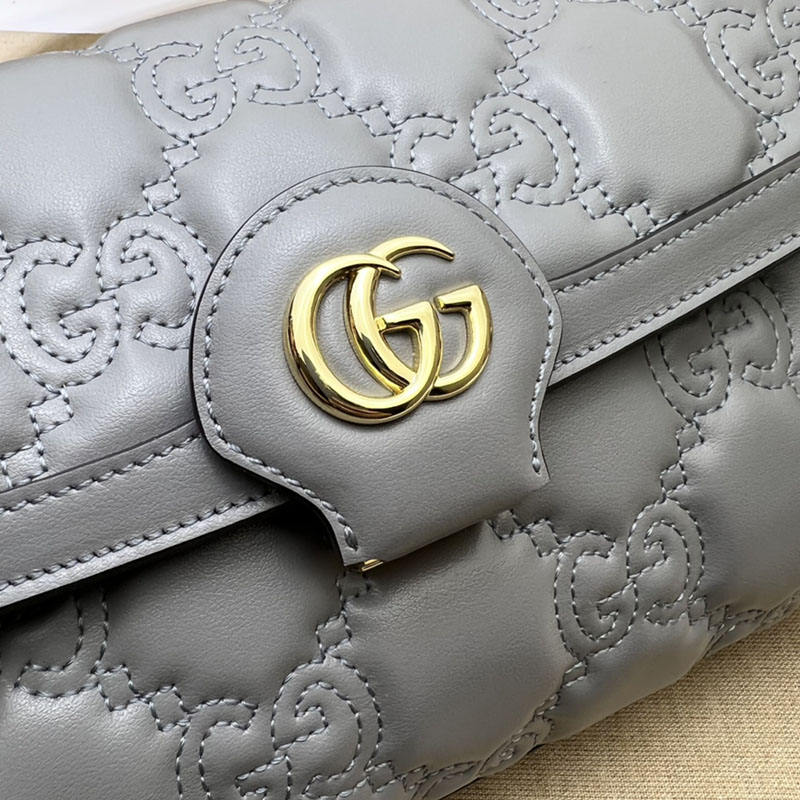 グッチ バッグ 新作 GUCCI GG MATELASSÉ SMALL SHOULDER BAG 724529 UM8HG 4946 ライトブルー ブランドバッグ アウトレット - 画像 (6)