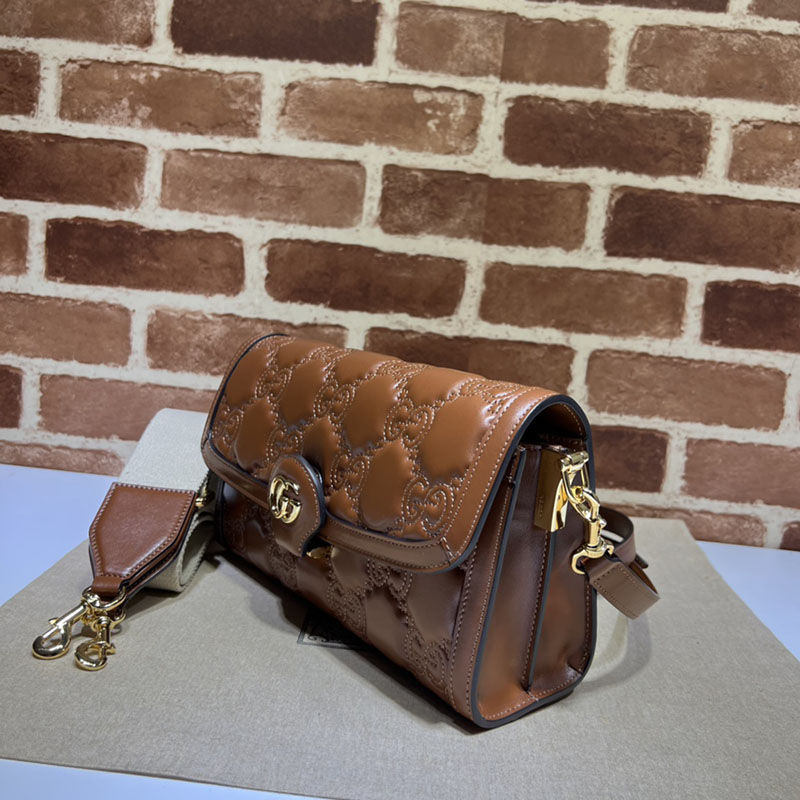 グッチ バッグ 新作 GUCCI GG MATELASSÉ SMALL SHOULDER BAG 724529 UM8HG 2535 ブラウン ブランドバッグ アウトレット - 画像 (9)