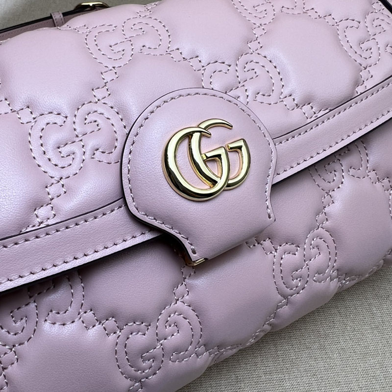 グッチ バッグ 新作 GUCCI GG MATELASSÉ SMALL SHOULDER BAG 724529 UM8HG 5823 ピンク ブランドバッグ アウトレット - 画像 (6)