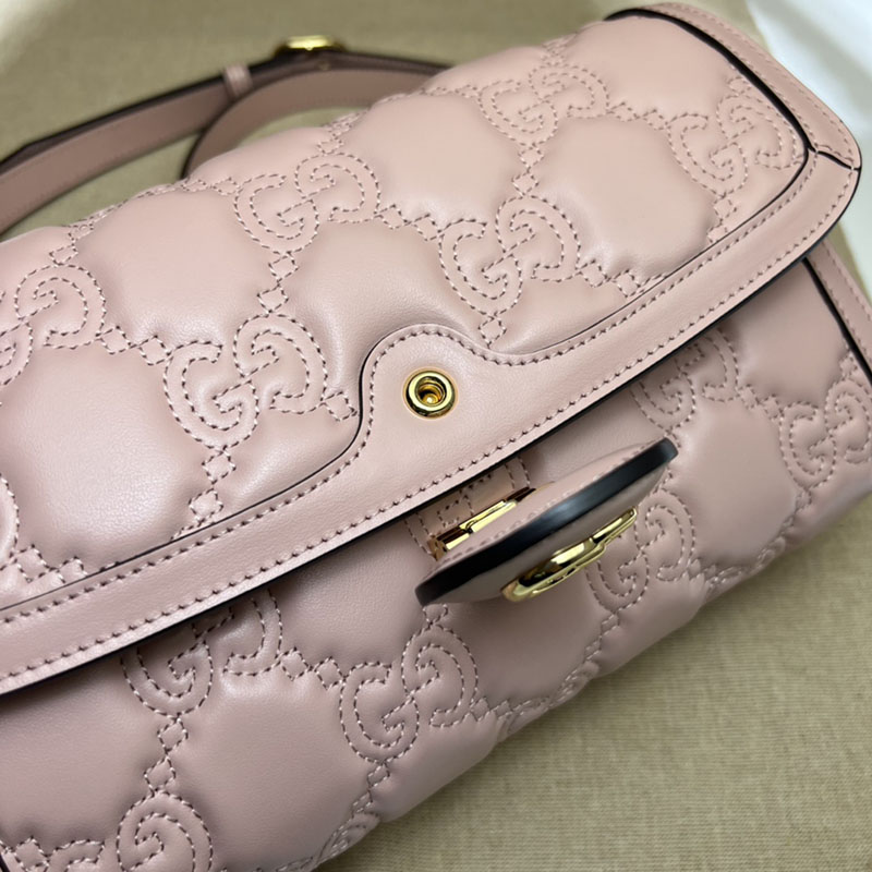 グッチ バッグ 新作 GUCCI GG MATELASSÉ SMALL SHOULDER BAG 724529 UM8HG 5823 ピンク ブランドバッグ アウトレット - 画像 (5)
