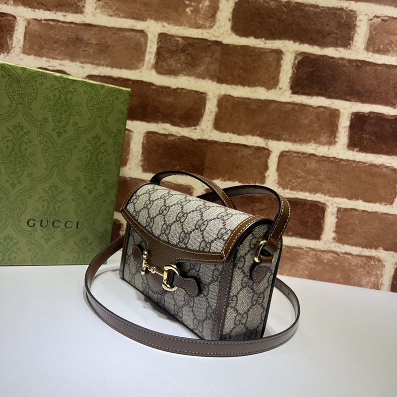 グッチ バッグ 新作 GUCCI グッチ ホースビット 1955 ミニバッグ 699296 92TCG 8563 ベージュ/ブラウン ブランドバッグ アウトレット 激安 - 画像 (9)