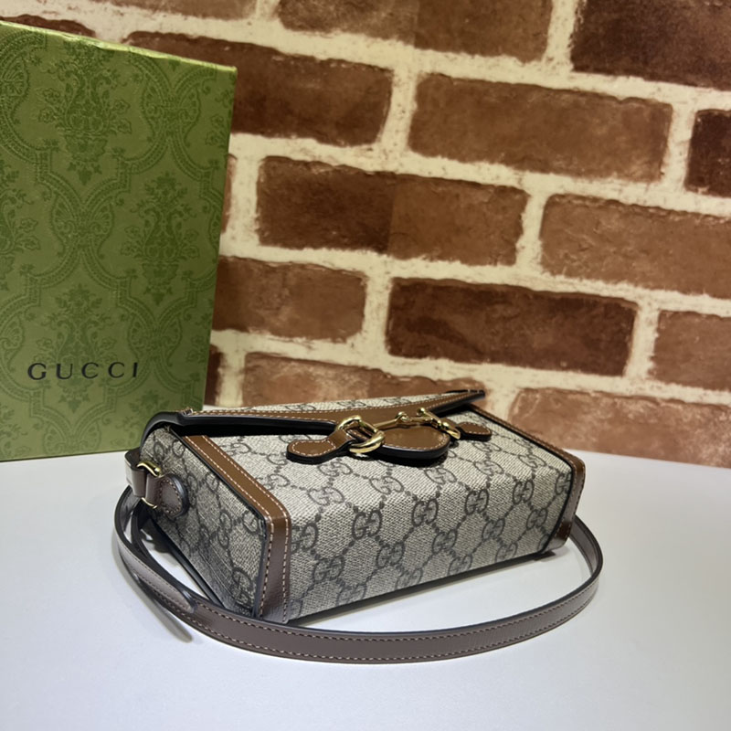 グッチ バッグ 新作 GUCCI グッチ ホースビット 1955 ミニバッグ 699296 92TCG 8563 ベージュ/ブラウン ブランドバッグ アウトレット 激安 - 画像 (7)