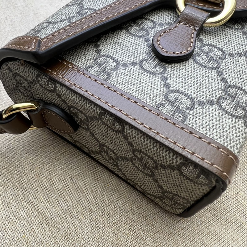 グッチ バッグ 新作 GUCCI グッチ ホースビット 1955 ミニバッグ 699296 92TCG 8563 ベージュ/ブラウン ブランドバッグ アウトレット 激安 - 画像 (5)