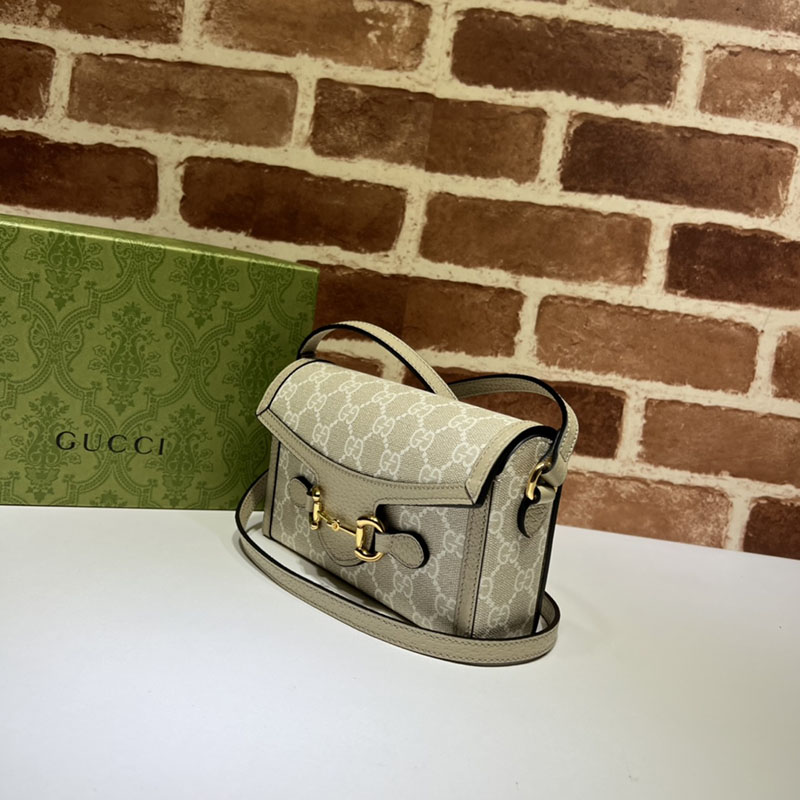 グッチ バッグ 新作 GUCCI グッチ ホースビット 1955 ミニバッグ 699296 UULBG 9683 ベージュ/ホワイト ブランドバッグ アウトレット 激安 - 画像 (6)