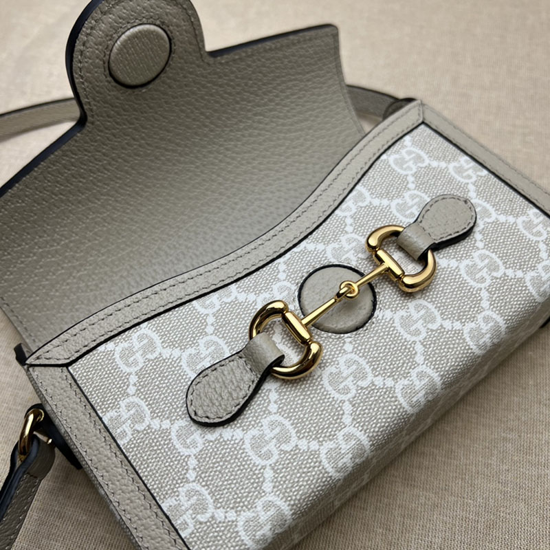 グッチ バッグ 新作 GUCCI グッチ ホースビット 1955 ミニバッグ 699296 UULBG 9683 ベージュ/ホワイト ブランドバッグ アウトレット 激安 - 画像 (3)