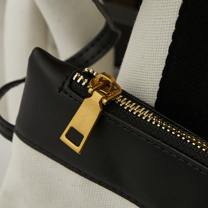バレンシアガNAVY SMALL CABAS ネイビー スモール カバス ハンドバッグ 3399332HH3N9260 ナチュラル ゴールド金具 バレンシアガ トートバッグ キャンバス - 画像 (5)