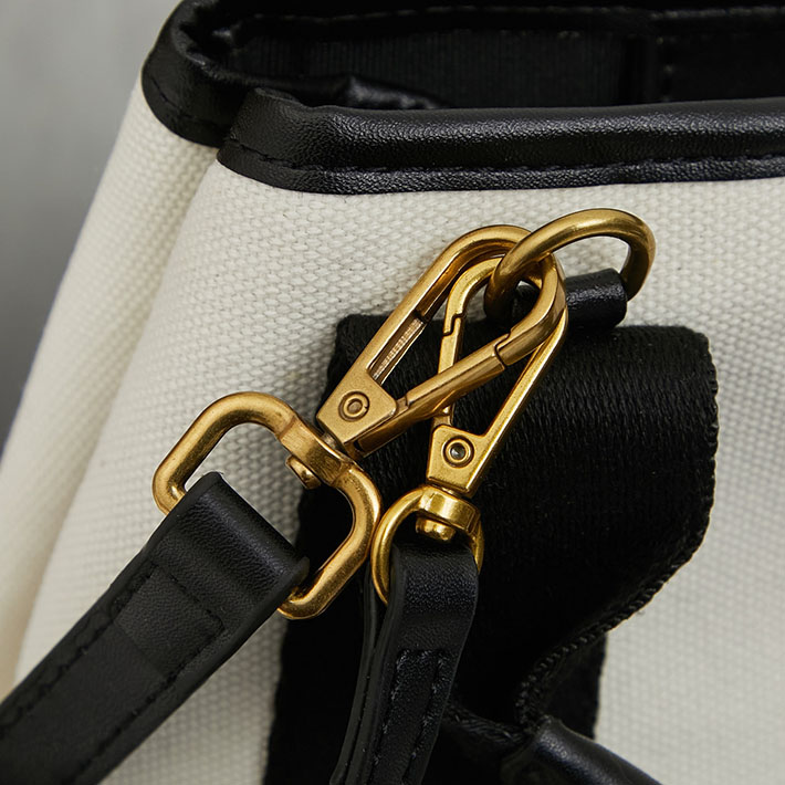 バレンシアガNAVY SMALL CABAS ネイビー スモール カバス ハンドバッグ 3399332HH3N9260 ナチュラル ゴールド金具 バレンシアガ トートバッグ キャンバス - 画像 (4)