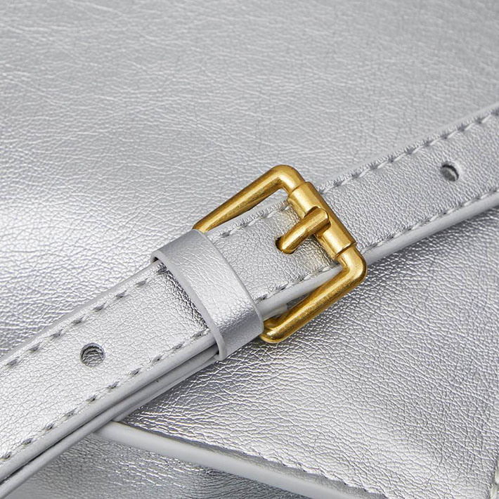 最高級 バレンシアガバッグコピー HOURGLASS HINGE ミディアムハンドバッグ 7612112AAVC8110 シルバー ゴールド金具 バレンシアガ 人気バッグ - 画像 (4)