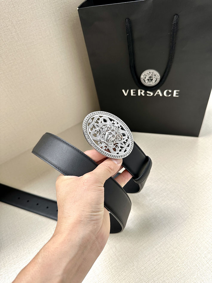 最高級ヴェルサーチェスーパーコピー ヴェルサーチェベルトコピー ブラック 38MM ゴールド金具 2517361 ヴェルサーチ ベルト メンズ - 画像 (3)