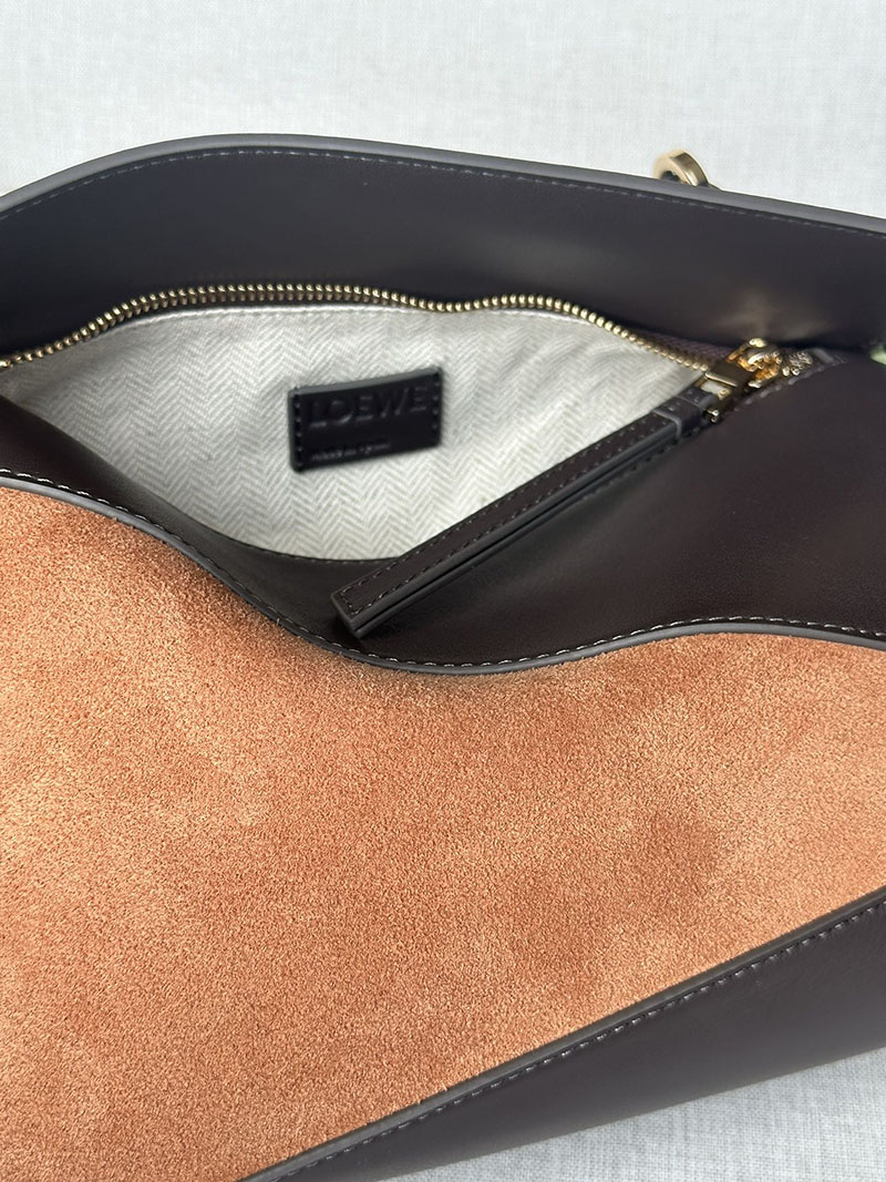 ロエベ ショルダーバッグ 人気 LOEWE パズルバッグ-スモール A510P60X94-4522 チョコレート/タン ゴールド金具 - 画像 (4)